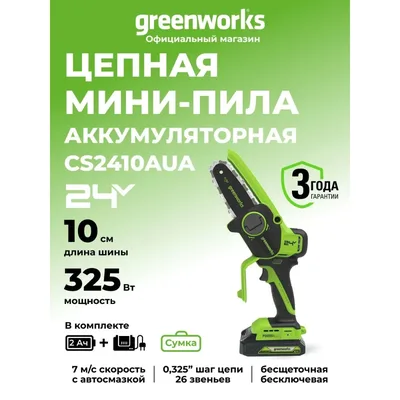 Пила цепная Greenworks CS2410A