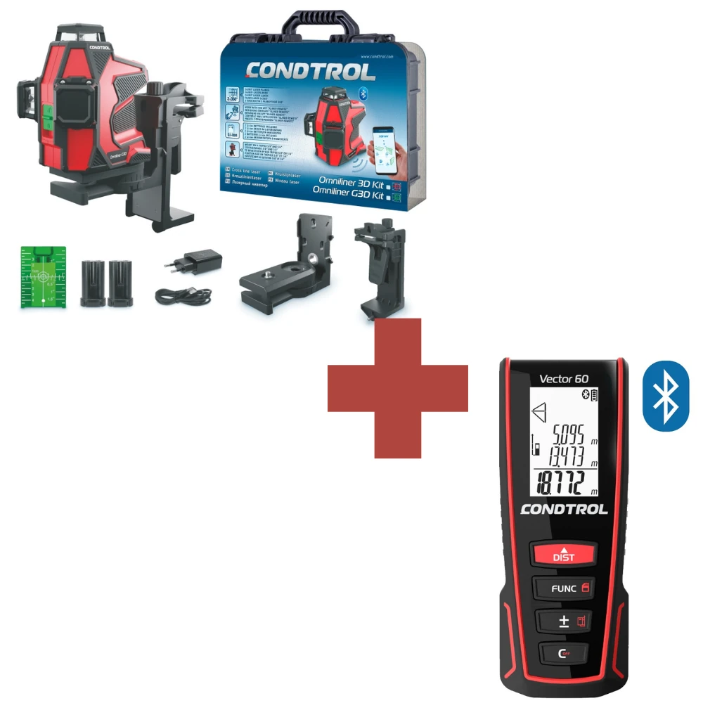 Нивелир Condtrol Omniliner G3D Kit + дальномер CONDTROL Vector 60