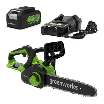 Пила цепная Greenworks G24CS25K4 (c АКБ 4Ач и ЗУ)